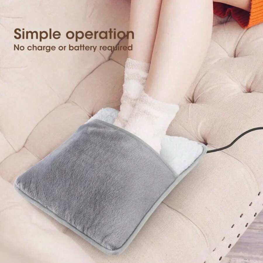 Almohadilla calefactora portátil, calentador eléctrico de manos/pies, manta calefactora Lumbar de calentamiento rápido para piernas, almohadilla súper suave lavable, alimentación USB XFHO - Calentador de pies - Ver 1