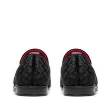 Men's Dress Loafers Velvet Tuxedo Slip-On Shoes Wedding Party Red Bottom For Male - màu đen - Xem 5