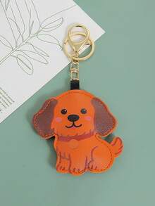 1pc Cute PU Leather Keychain, Golden Retriever Puppy Pendant, Student & Women Bag Charm - Multicolor - View 5