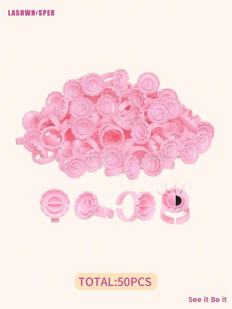 Eyelash Extension Starter Kit: 810Pcs Disposable Lash Tools - Glue Rings, Micropore Tape, Microswabs Brushes & Cotton Swabs For Beginners & Professionals - Baby Pink - View 4