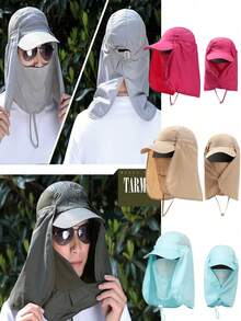 1 Pc Men And Women Hat Sunshade Cap Ride Sunscreen Cap Face Ultraviolet Hat Sun Hat - Conventional - View 1