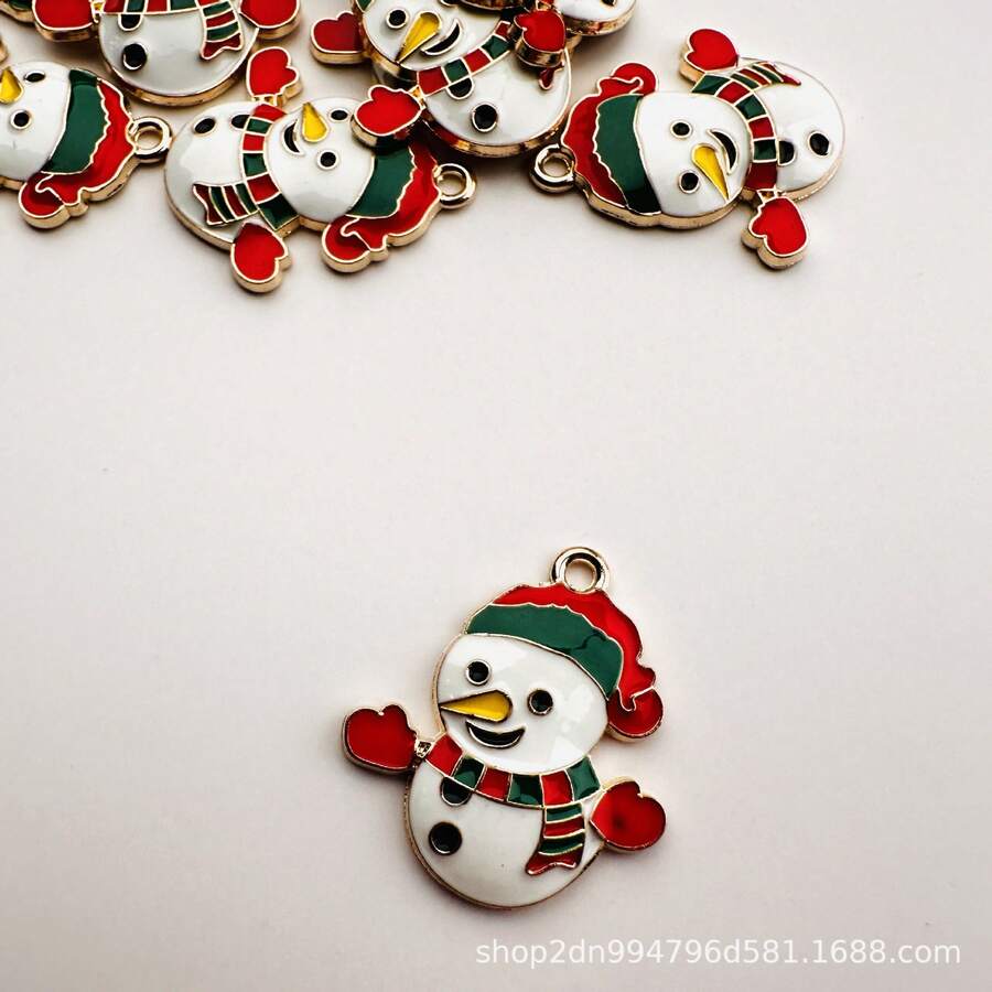 Christmas Reindeer Snowman DIY Alloy Enamel Earring Pendant Keychain Ornament Accessories Zinc Alloy - Elk - View 1