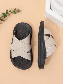 Dép lê trẻ em thời trang có chun co giãn, dép lê học sinh thoải mái. - Màu be - Xem 3