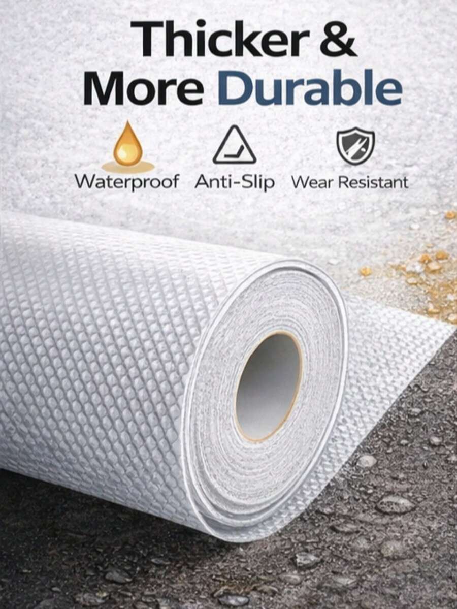 Anpassningsbar halkfri lådfoder i rulle, vattentät och lättrengörlig hyllfoder för kök, garderob, skoskåp, hemorganisering, levereras med rengöringsduk