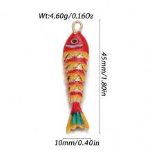 1pc Copper Multi-Style Fish Pendant, Suitable For DIY Bracelets, Necklaces, Anklets, Beach Vacation And Daily Wear, Great Gift Idea - Multicolor - View 17