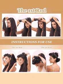 3pcs No-Heat Curling Iron, Slouchy Curling Tool, Heatless Curl Wand, Women's Fashion Big Wave Curling Wand, Suitable For Sleeping And Nighttime Use, Clip Curling Iron, Suitable As Mother's Day Gift - A - View 6