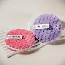 4/2pcs Reusable Gentle Makeup Remover Cleaning Puffs Cleansing Makeup Sponges - Multicolor - View 11
