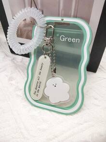 1pc Transparent Matte Style Soft Silicone Card Holder,Suitable For Student ID,Bus Card,Campus Card,HP Photo Paper,With Spring Keychain Hanging Pendant - Color - View 7