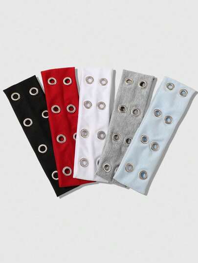 5pcs Metal Color Punk Y2K Style Sports Headbands, Multifunctional Fashion Accessories Suitable For Daily Life, Street Dance, Outdoor Activities, Decorative Turban Headbands Sweatbands