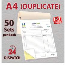 Personalised A4 Duplicate Invoice Books / Receipt Books / NCR Pads Full Colour - 1 Set - View 4