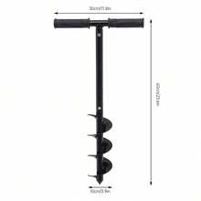 24-Inch Durable Manual Spiral Soil Loosener With Black Oxide Finish, Round Handle For Easy Grip - Perfect For Farm & Yard - Black - View 3