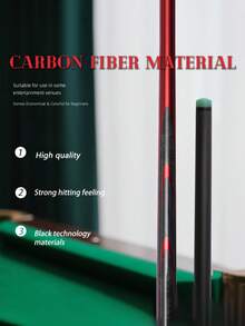 okhealing 1/2 Split Billiard Cue Stick Pro Taper Carbon Fiber Pool Cue 12.9mm Tip Length 147cm/58in Uni-Loc Pin Or 3*8-3 Joint 19Oz Can Install Counterweight Screws - Red - View 4