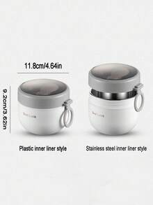 1个便携式燕麦杯，带盖、勺子和硅胶手柄，可用作酸奶杯、便当盒、学生午餐盒、食品容器、午餐袋，防漏食品储存，适合家庭、学校、办公室、旅行和户外野餐，是返校用品的理想之选。 - 彩色 - 查看 11