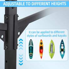 GCCSJ Surfboard Rack,Kayak Storage Rack, Heavy Duty 3-Layer Freestanding Kayak Rack For Garage & Outdoor, Holds Up To 6 Kayaks, Canoes, Surfboards & Paddleboards, Mobile With Wheels - A - View 5