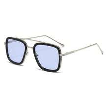 Tony Stark  Vintage Square Metal Frame Eyeglasses For Men Women -  And Edith - C2-銀框-透藍片 - 查看 8