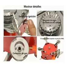 Mini Estufa De Camping Plegable Portátil De Acero Inoxidable - Rojo - Ver 9