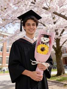 2026毕业礼物向日葵花束，人造向日葵小熊毕业花束配博士帽，适合作为毕业礼物送给朋友、同学或女友，也可作为生日礼物、教师节礼物或家居装饰。 - 多色 - 查看 4