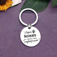 1pc Veterinarian Keychain Jewelry Appreciation Jewelry Thank You Gift For Medical Veterinary Practitioner Vet Tech Gift Animal Rescue Gifts Dog Cat Lover Jewrlry Veterinary Medicine Graduation Gift - Silver - View 5