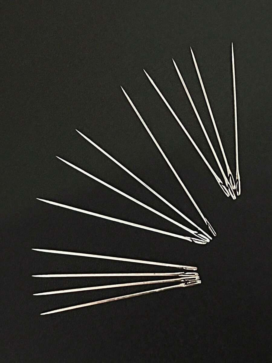 12pcs Easy Threading Hand Sewing Needles, Embroidery Needles, Sewing Needles, Household DIY Handcraft Accessories - No Need to Wear Side Hanging Needles - View 1