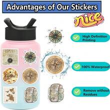 50pcs Travel The Map Stickers, Self Adhesive,School Stationery Supplies,Journaling Supplies,Scrapbook Supplies,Mobile Phone,Laptop,Bumper,Skateboard,Water Bottles,Hard Hat,Car Stickers - 1 Set - View 6