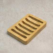 1pc Self-Draining Soap Dish With Holder - Wooden Bathroom/Shower Soap Dish With Drainage System, Vertical Soap Rack, Bathroom Soap Holder - Multicolor - View 7