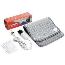 Almohadillas calefactoras eléctricas de 30x60cm para espalda, cuello, hombros, hogar, oficina, manta cálida lavable para invierno, Control de temperatura temporizado W8L8 - chufe Estadounidense 110V - Ver 9