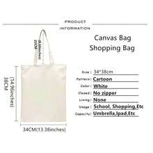 帆布手提包，樱桃蝴蝶结设计，时尚休闲手提包，适合日常使用，可机洗，耐用帆布材质 - 彩色 - 查看 3