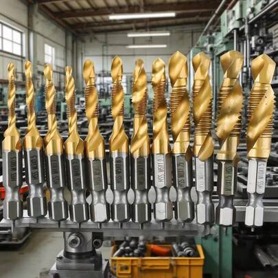 6pcs Titanium Coated High Speed Steel Twist Drill Bit Set, Hex Shank Suitable For Wood, Plastic And Metal - M3 To M10 Drill Bits (M10xX For Wood/Plastic/Metal) - Heavy Duty Precision Drilling Tool For DIY, Metalworking