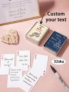 Custom Wedding Playing Cards Blank,Customize Text,32 Styles,Hand-Drawn Deck Of Cards, Playing Card Guest Book, Wedding/Engagement Gift - Multicolor - View 1