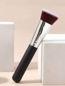 扁平粉底刷、遮瑕刷、BB刷、遮瑕刷，柔软毛质，无缝设计，高级面部化妆刷 - 彩色 - 查看 1