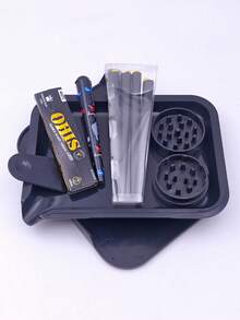 一套高品质吸烟配件套装，是送给吸烟者的完美礼物，包含：1个收纳托盘、1个研磨器、1包110毫米卷烟纸（32张卷烟纸+32个滤嘴）、8个锥形预卷烟纸、1个印花烟斗、1个烟草勺。吸烟用品齐全，便携式吸烟工具，是送给家人、朋友、节日、圣诞节、万圣节、情人节、父亲节、生日、派对的绝佳礼物。 - 彩色 - 查看 15