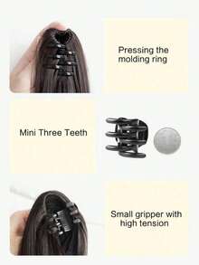 24-26 Inch Natural Wave Ponytail Hair Extension High Temperature Resistant Simulated Fiber Claw Clip Curly Ponytail Extended Hair Piece Women's Daily Versatile Wig Accessories Natural Curly Extended Ponytail Fine Soft Collapsed Hair Girl's Extra Weight Artifact - Multicolor - View 5