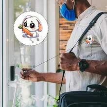 Easter Badge Reels With Alligator Clip Funny ID Badge Holders Cute Bunny Badge Reel Designs Retractable Bow Shape Easter Badge Holder For Nursing Medical Students Nurse Name Accessories For Work - Lễ Phục Sinh năm 878 - Xem 5