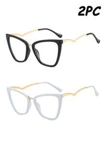 Kính TR Cat Eye màu nâu không cần toa, thời trang và đa năng. - 2 cái (Đen + Trắng) - Xem 4