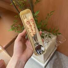 Portable 4-Piece Dining Set: Artisan Design Featuring Elegant Ceramic Handle And Premium Stainless Steel Body - Pink - View 10