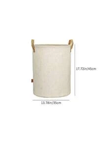 1 pieza Cesta de lavandería de gran capacidad, cesta de almacenamiento redonda plegable para ropa y juguetes con asa, organizador portátil de ropa sucia, cesta de almacenamiento multiusos para dormitorio, baño, lavandería, dormitorio - Blanco - Ver 8