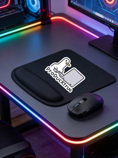 Alfombrilla de ratón con soporte ergonómico para la muñeca con diseño de pato, pato lindo con diseño de computadora portátil, se ajusta a la muñeca, es amigable con la piel y suave, alivia la fatiga, simple y de moda, adecuado tanto para hombres como para mujeres