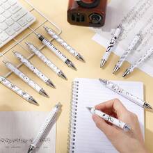 1/6/12支装圣诞音符圆珠笔，1.0mm黑色墨水笔，音乐主题派对礼物，办公用品 - 音符 - 查看 4