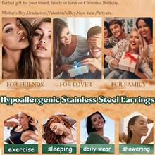 2只不锈钢夹式假耳环，男女通用，适合日常佩戴、派对、宴会及其他无需耳洞的场合。 - 2pcs - 查看 6