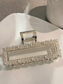 1pc Women's Niche Temperament Pearl Hair Clip Metal Hair Claw Hair Clip Fashionable And Versatile Headband Hair Accessories - Multicolor - View 7