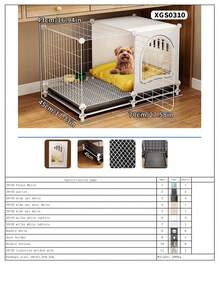 Easily Cleanable Movable Dog Cage With Pull-Out Tray Litter Box, Home Pet Fence Suitable For Teddy, Poodle, Puppy, Kitten, Rabbit, Small Animals - Multicolor - View 14