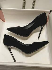 VIP.MRS.KING Women's Solid Color Office/Commute High Heels, Suitable For All Seasons - Black - View 2