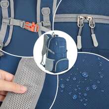 ZOMAKE Lightweight Packable Backpack 35L, Light Foldable Backpacks Water Resistant Collapsible Hiking Bag, Compact Folding Day Pack for Travel Camping(Navy Blue) - ColorB - Ver 5