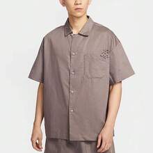 Nike 男士梭织透气短袖休闲衬衫 - 摩卡棕 - 查看 5