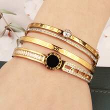 3/1 件女士珠宝手链礼品套装，不锈钢手链配方晶锆石四叶花、蝴蝶吊坠 - 小鎖吊墜組合款 - 查看 23