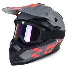 Motorcycle Helmet With Goggles, Breathable, Windproof And Sandproof - Black and Gray - View 1