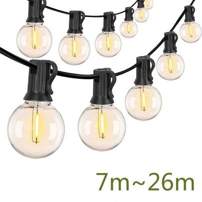 G40 Outdoor String Lights, LED Patio Garden String Lights, Suitable For New Year, Street, Patio, Christmas, Camping, Party Decoration