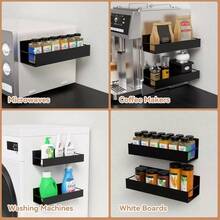 2Pcs Black Spice Rack For Refrigerator Oven Fridge Shelf Space Saving No-Drill - View 3