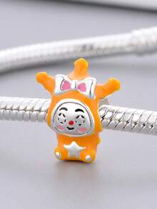 1pc Dreamy Healing Cartoon Doll Series: Orange Doll, Mermaid Princess, Red Fruit Girl Beaded Bracelet/Necklace DIY Craft, Cartoon Gift - Multicolor - View 3