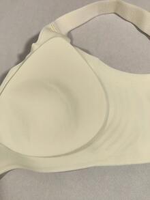 3件装休闲舒适简约露背文胸，高弹针织面料透气成熟优雅法式风格女士打底衫，无钢圈宽松百搭防下垂文胸 - 彩色 - 查看 11